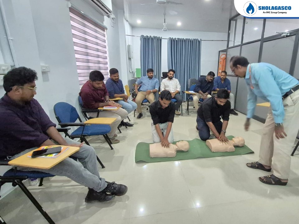 First Aid Training conducted at IIEMS (Indian Institute of Emergency Medical Services), Kottayam, as part of emergency preparedness initiatives.